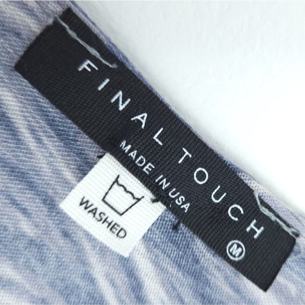 Final Touch Kimono Medium Open Front Long Length Blue White Swim Coverup Flowy - Picture 3 of 7